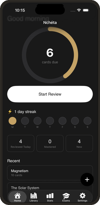 Dashboard screen