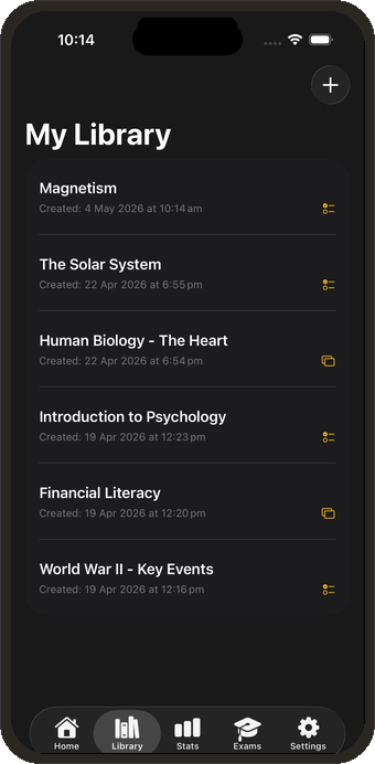 Library screen