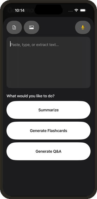 Content Creation screen
